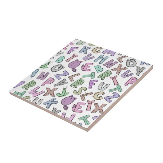 Weiße Buchstaben Fliese (Seite)