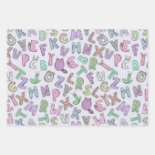 Weiße Buchstaben Geschenkpapier Set (Vorderseite 2)