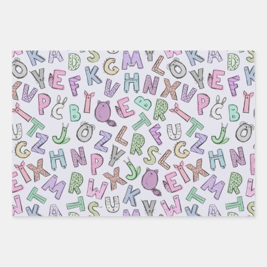 Weiße Buchstaben Geschenkpapier Set (Vorderseite 2)