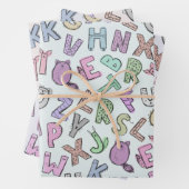 Weiße Buchstaben Geschenkpapier Set (Beispiel)