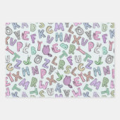 Weiße Buchstaben Geschenkpapier Set (Vorderseite)