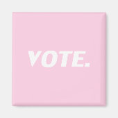 Weiße Buchstaben, hellrosa Hintergrund Magnet (Vorne)