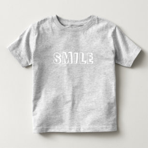 Weiße Buchstaben "Lächeln" grau Kleinkind T-shirt