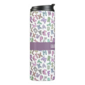 Weiße Buchstaben Thermosbecher (Nach links gedreht)