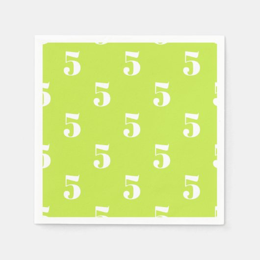 Weiße Buchstabennummer in grün anpassen Serviette (Vorderseite)