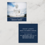 Weiße Buddha-Statue, Buddhismus, Buddhismus Quadratische Visitenkarte (Vorne/Hinten)