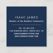 Weiße Buddha-Statue, Buddhismus, Buddhismus Quadratische Visitenkarte (Rückseite)