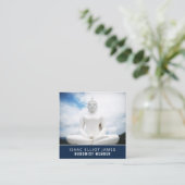 Weiße Buddha-Statue, Buddhismus, Buddhismus Quadratische Visitenkarte (Stehend Vorderseite)