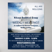 Weiße Buddha-Statue, Buddhismus, buddhistisches Ad Poster (Vorne)