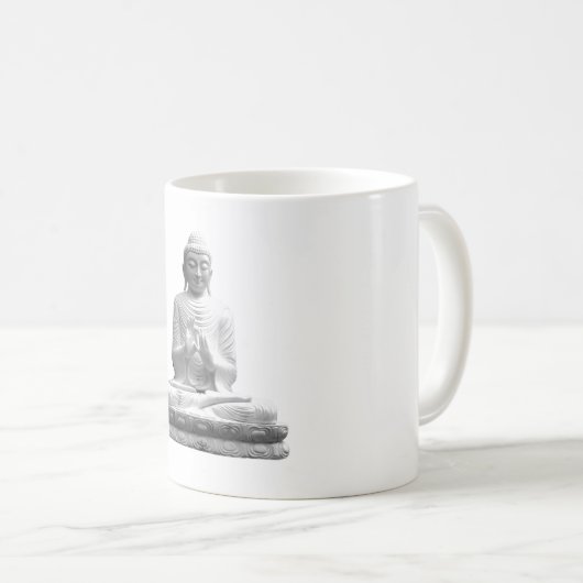 Weiße Buddha-Statue Kaffeetasse (VorderseiteRechts)
