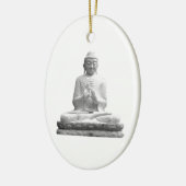 Weiße Buddha-Statue Keramik Ornament (Links)