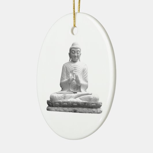 Weiße Buddha-Statue Keramik Ornament (Links)