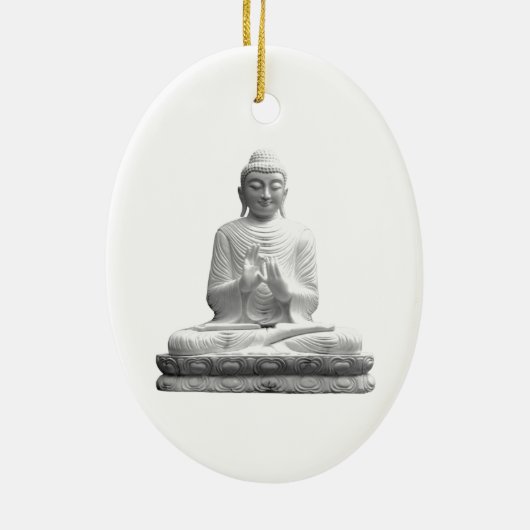 Weiße Buddha-Statue Keramik Ornament (Hinten)
