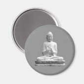 Weiße Buddha-Statue Magnet (Vorderseite/Rückseite)