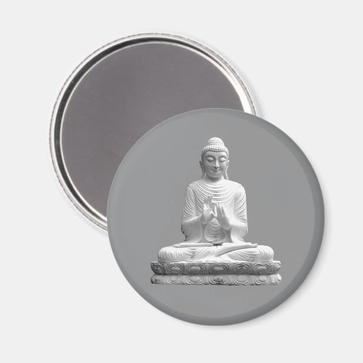 Weiße Buddha-Statue Magnet (Vorderseite/Rückseite)