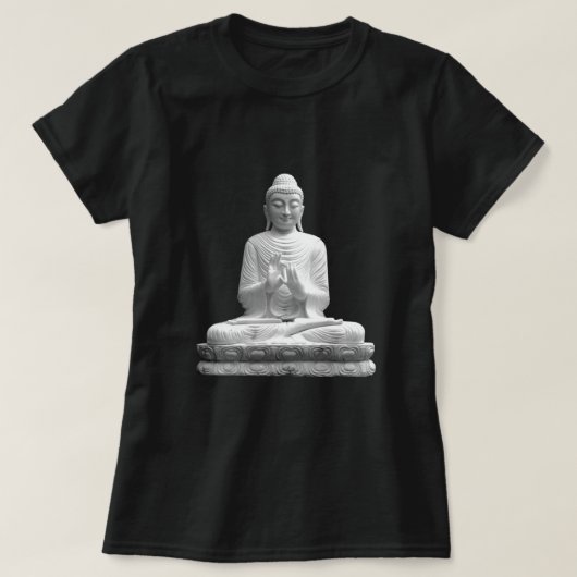 Weiße Buddha-Statue T-Shirt (Design vorne)
