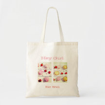 Weiße Budget-Tasche mit süßen Torten/Cupcakes