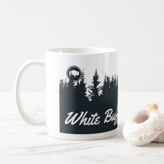 Weiße Büffel-draußen Tasse mit dem Gans-Fliegen (Mit Donut)