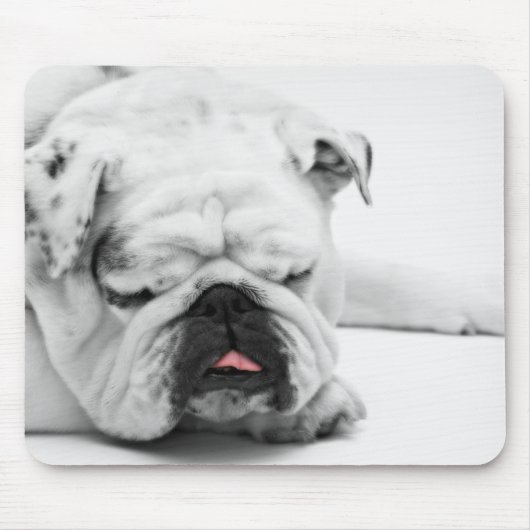 Weiße Bulldoggen-Liebe Mousepad (Vorne)