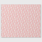 Weiße Bunnies: Niedliche, blumenlose Naht Geschenkpapier (Flach)