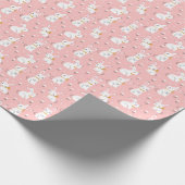 Weiße Bunnies: Niedliche, blumenlose Naht Geschenkpapier (Ecke)