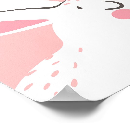 Weiße Bunnies: Niedliche, blumenlose Naht Poster (Ecke)