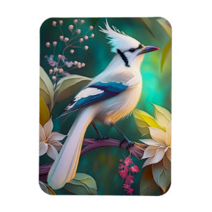 Weiße Büschelente Flügel Jay Fantasie Vogel Magnet