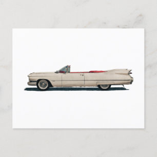 Weiße Cadillac Oldtimer Postkarte