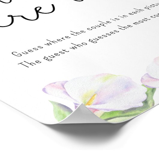 Weiße Calla-Blume - Wo waren wir? Poster (Ecke)