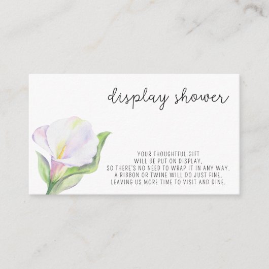 Weiße Calla - Display Dusche Begleitkarte (Vorderseite)