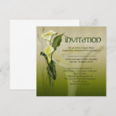 Weiße Calla-Hochzeit Einladung (Vorne/Hinten)