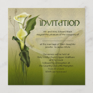 Weiße Calla-Hochzeit Einladung