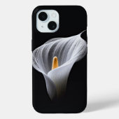 Weiße Calla-Lilie auf schwarz Case-Mate iPhone Hülle (Rückseite)