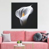 Weiße Calla-Lilie auf schwarz Leinwanddruck (Insitu (Wohnzimmer))