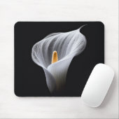 Weiße Calla-Lilie auf schwarz Mousepad (Mit Mouse)