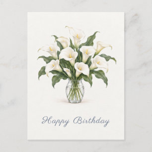 Weiße Calla-Lilien Alles Gute zum Geburtstag Postkarte