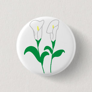 Weiße Calla-Lilien-Blume Botanisches Geschenk Button