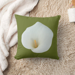 Weiße Calla-Lilien-Blumen-Hinterhof-Garten-Foto Kissen