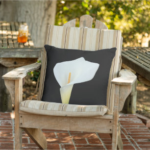 Weiße Calla-Lilien-Blumen-Hinterhof-Garten-Foto Kissen