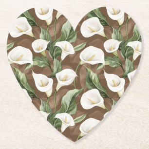 Weiße Calla-Lilien-Blumen-Junggesellinnen-Abschied Untersetzer