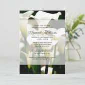 Weiße Calla-Lilien-Brautparty-Einladungen Einladung (Stehend Vorderseite)