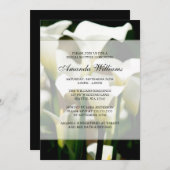 Weiße Calla-Lilien-Brautparty-Einladungen Einladung (Vorne/Hinten)