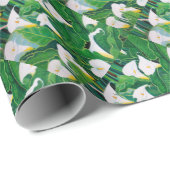 Weiße Calla-Lilien Geschenkpapier (Rolleneckpunkt)