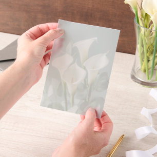 Weiße Calla-Lilien-Hochzeit Pergament Einladungen