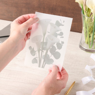 Weiße Calla-Lilien-Hochzeit Pergament Einladungen
