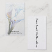 WEISSE CALLA-LILIEN-KUNDENGERECHTE VISITENKARTEN VISITENKARTE (Vorne/Hinten)