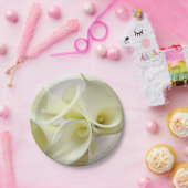 Weiße Calla-Lilien von oben Pappteller (Party)