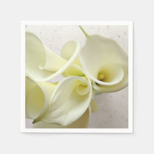 Weiße Calla-Lilien von oben Serviette