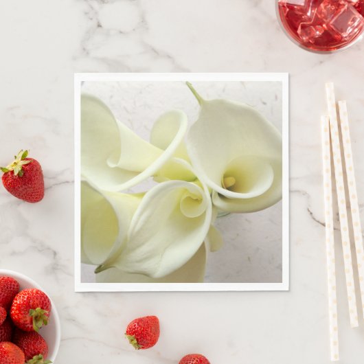 Weiße Calla-Lilien von oben Serviette (Beispiel)