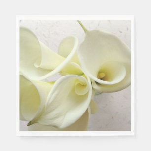 Weiße Calla-Lilien von oben Serviette